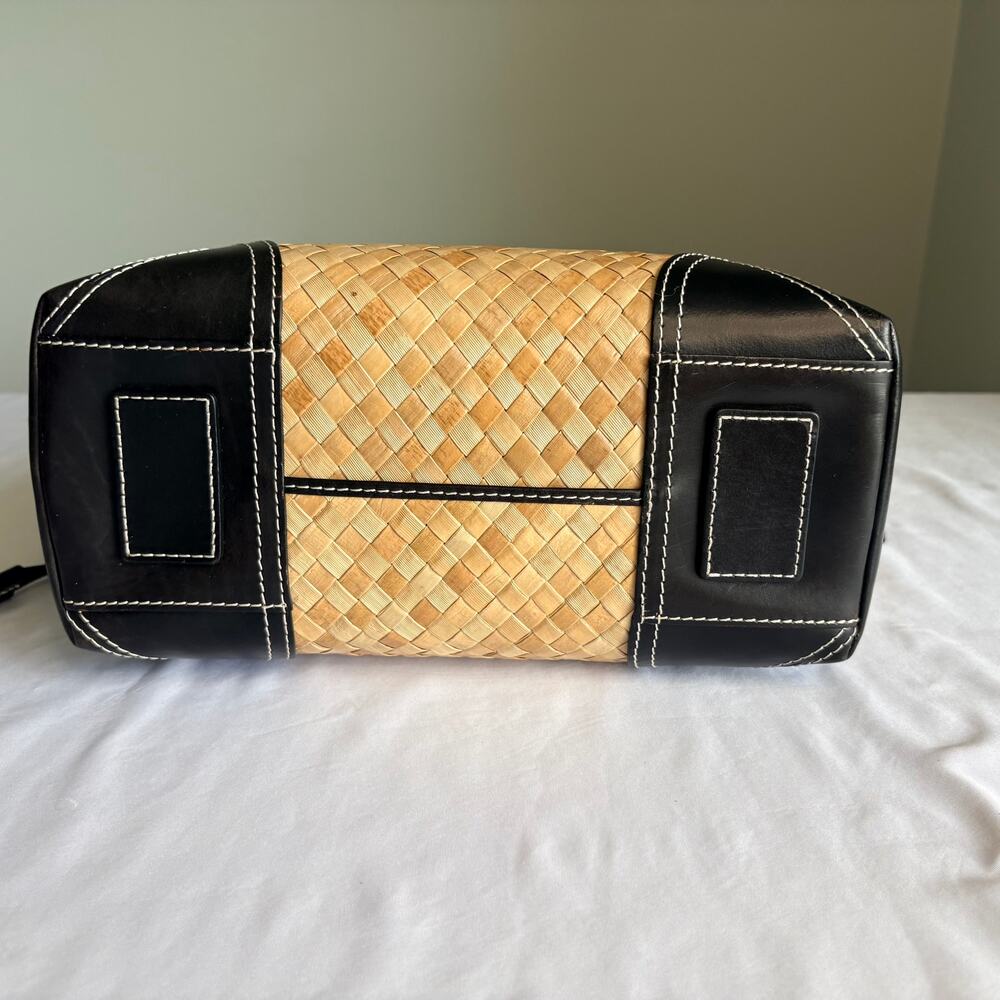 Ann Taylor Woven Tote Hand Bag with Basket-Weave/Raffia Style - Picture 6 of 15